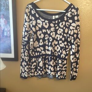 Anthropologie Navy Knit Sweater